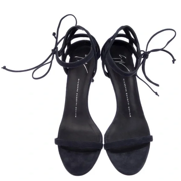 Giuseppe Zanotti Navy Suede Sandals - Picture 3 of 7